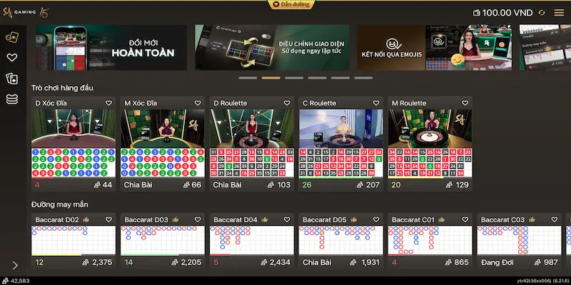 sanh baccarat sa chuyen nghiep Sảnh Baccarat SA mang đến không gian chuyên nghiệp