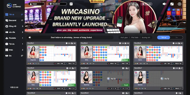 wm sanh baccarat chuan quoc te WM - Sân chơi Baccarat chuẩn tiêu chí quốc tế